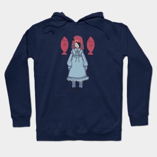 cute girl with fish Hoodie